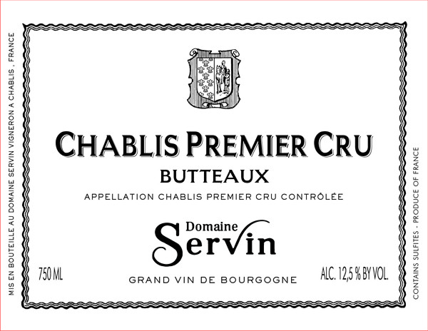 Etiquette Chablis Premier Cru Butteaux - Domaine Servin