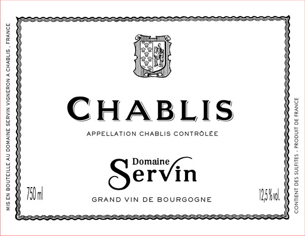 Etiquette Chablis Domaine Servin